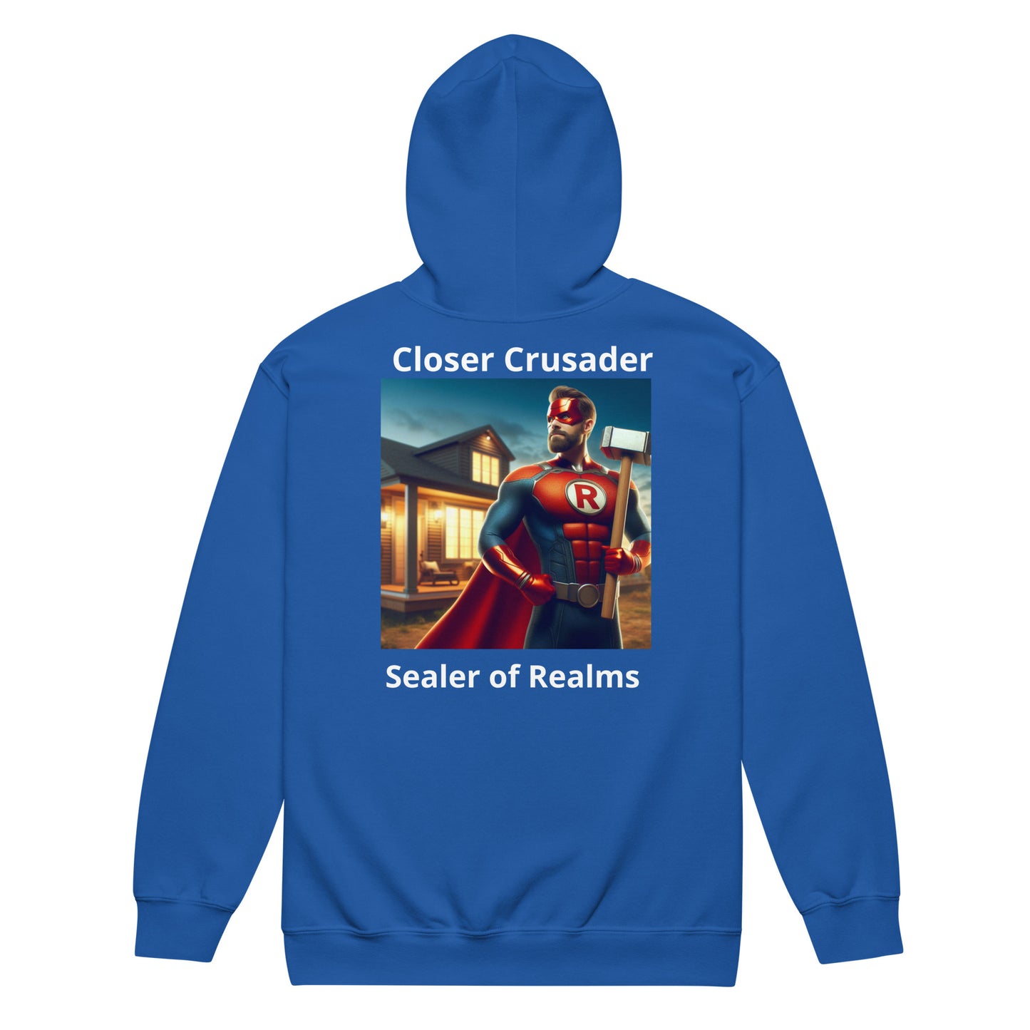 Superhero Section "The Closer Crusader" Men's Hoodie heavy blend zip hoodie