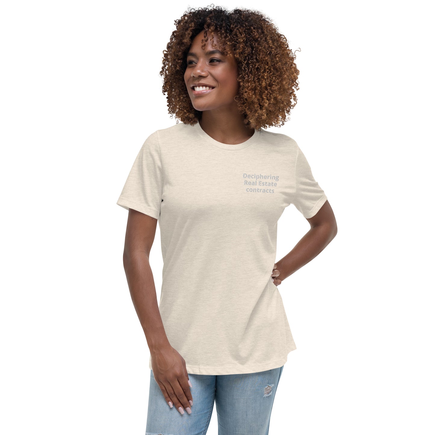 O2 Women's “The Sword Maiden, Deciphering all contracts" Embroidered Relaxed T-Shirt